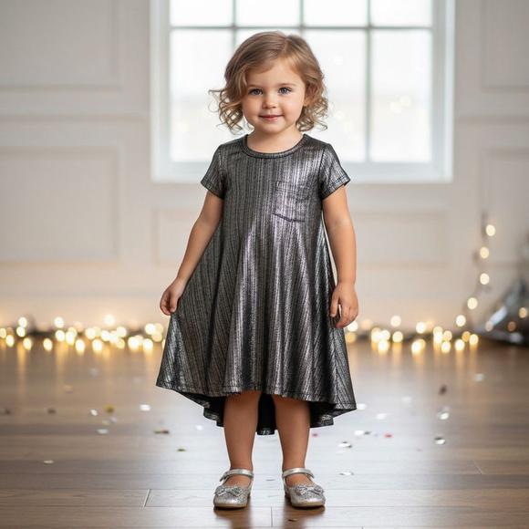 LuLaRoe Other - Lularoe 2 Metallic Silver Scarlett Dress